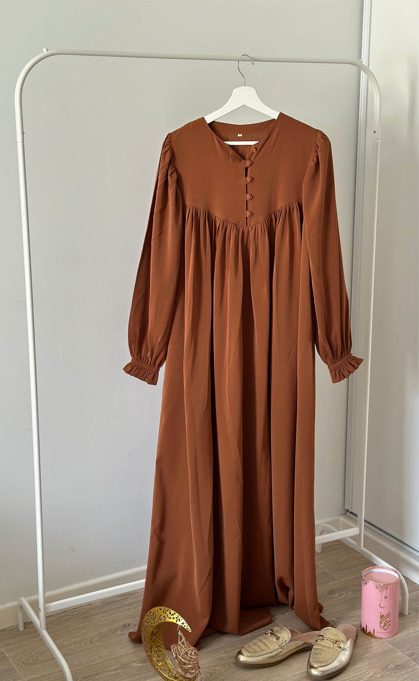 ABAYA MOUNA – Marron caramel